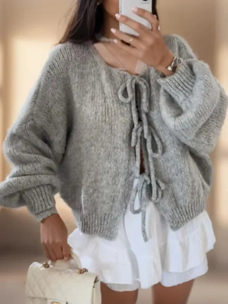 Damen Strickjacke Langärmlig Warm Winter