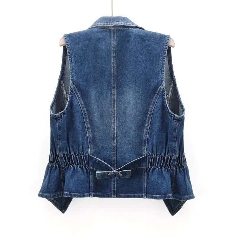 Damen Jeansweste Klassisch Modern Blau