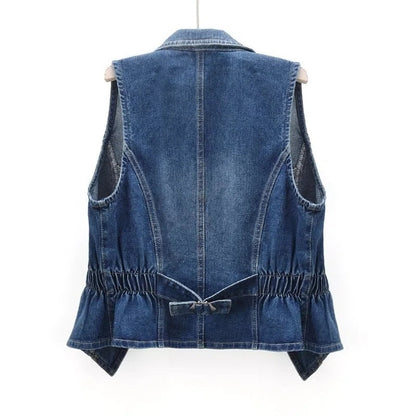 Damen Jeansweste Klassisch Modern Blau