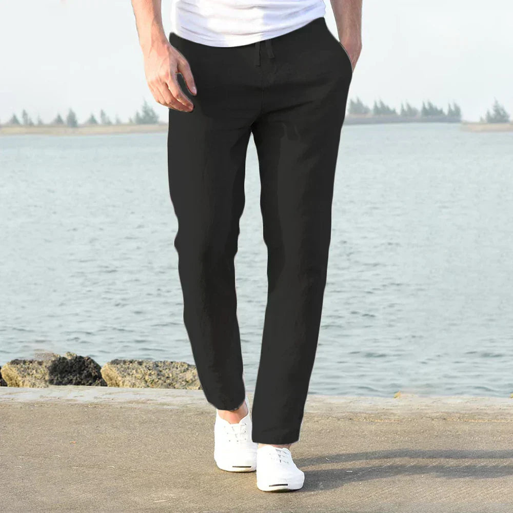 Herrenhose Baumwolle Leinen Bequem Sommer Leicht