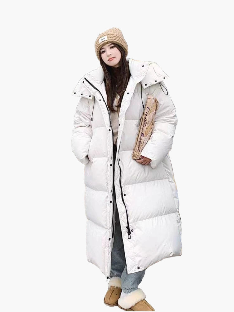 Damen Wintermantel Lang Oversized Kapuze