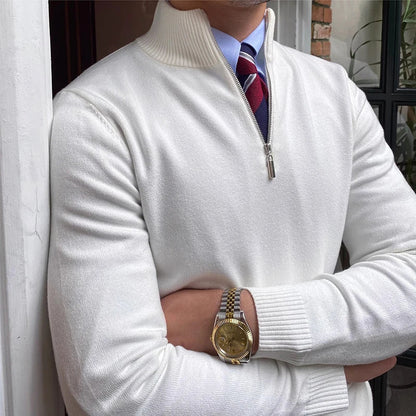 Herren Pullover Viertelzip Bequem Frühjahr