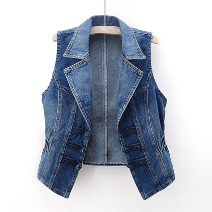 Damen Jeansweste Klassisch Modern Blau - Norvielle