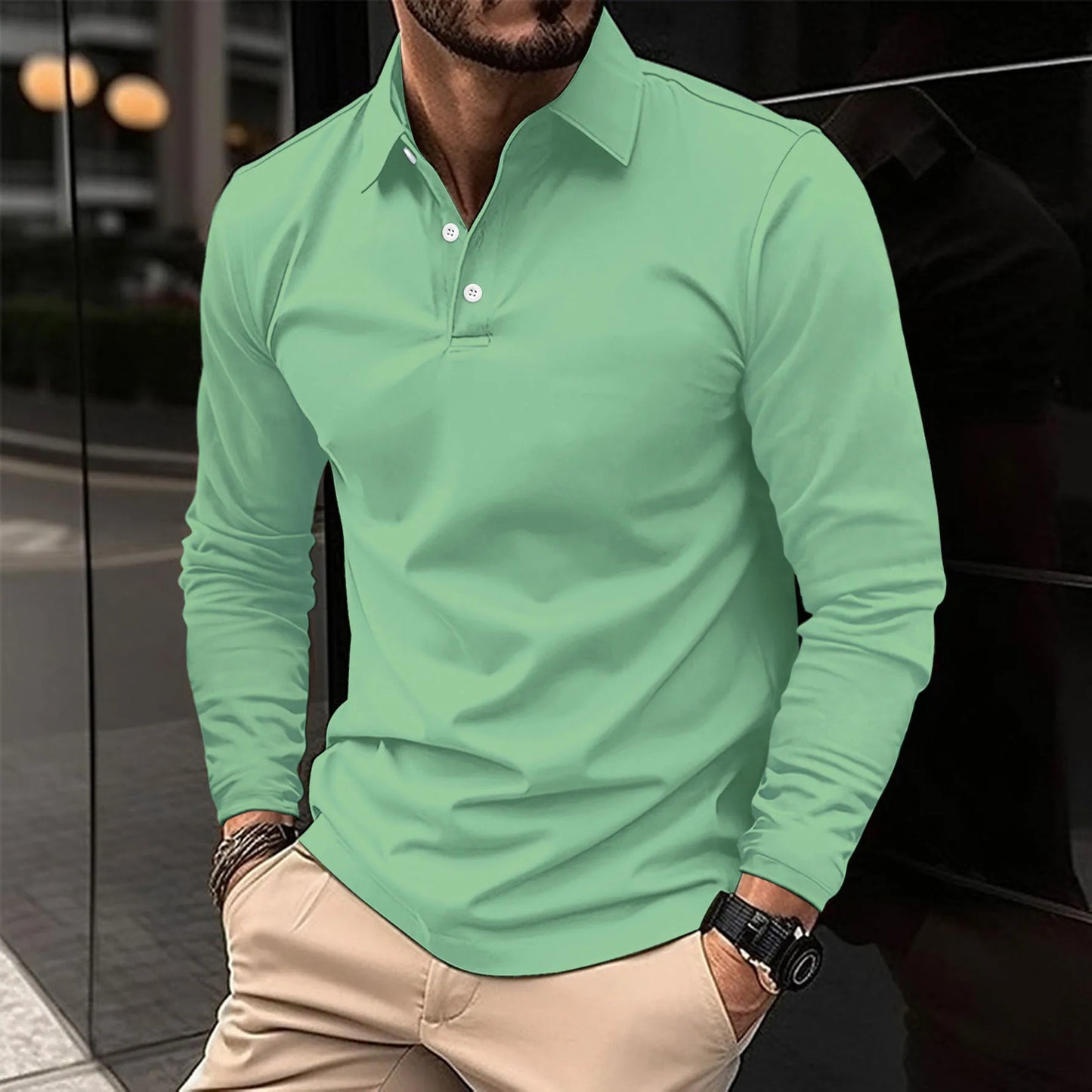 Herren Polo Klassisch Weiss Baumwolle