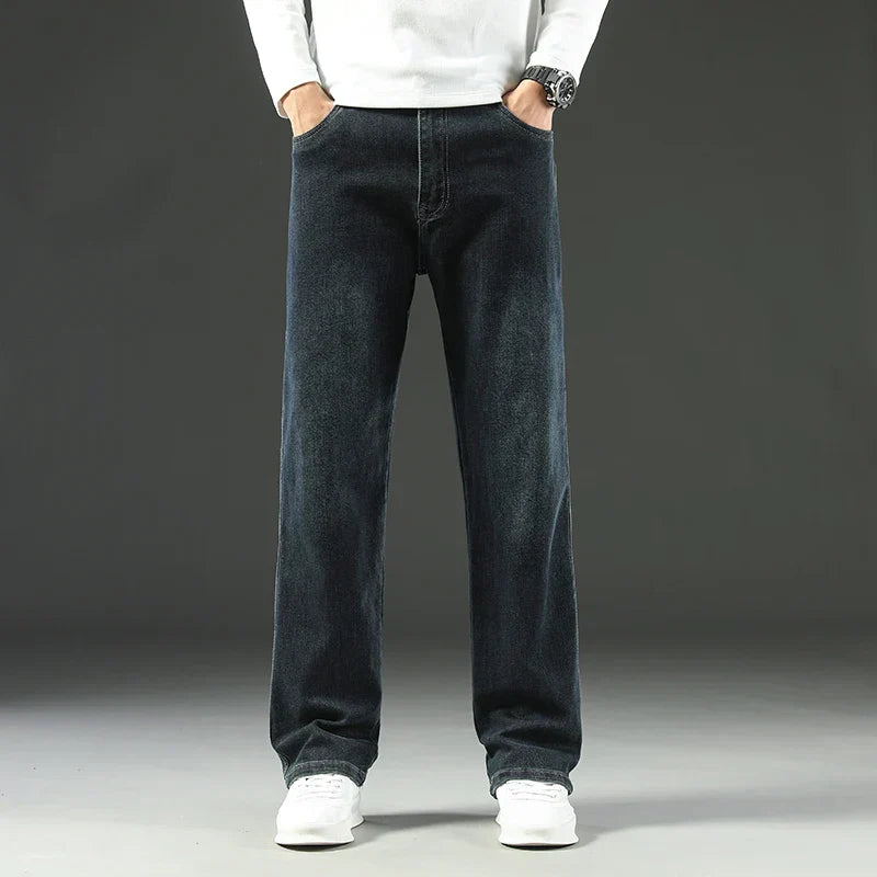 Herren Relaxed Fit Jeans Weit Bequem