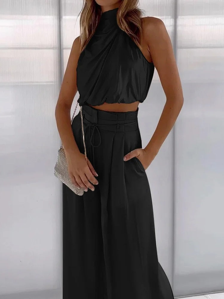 Damen Klassischer Zweiteiler Hosenanzug Elegant