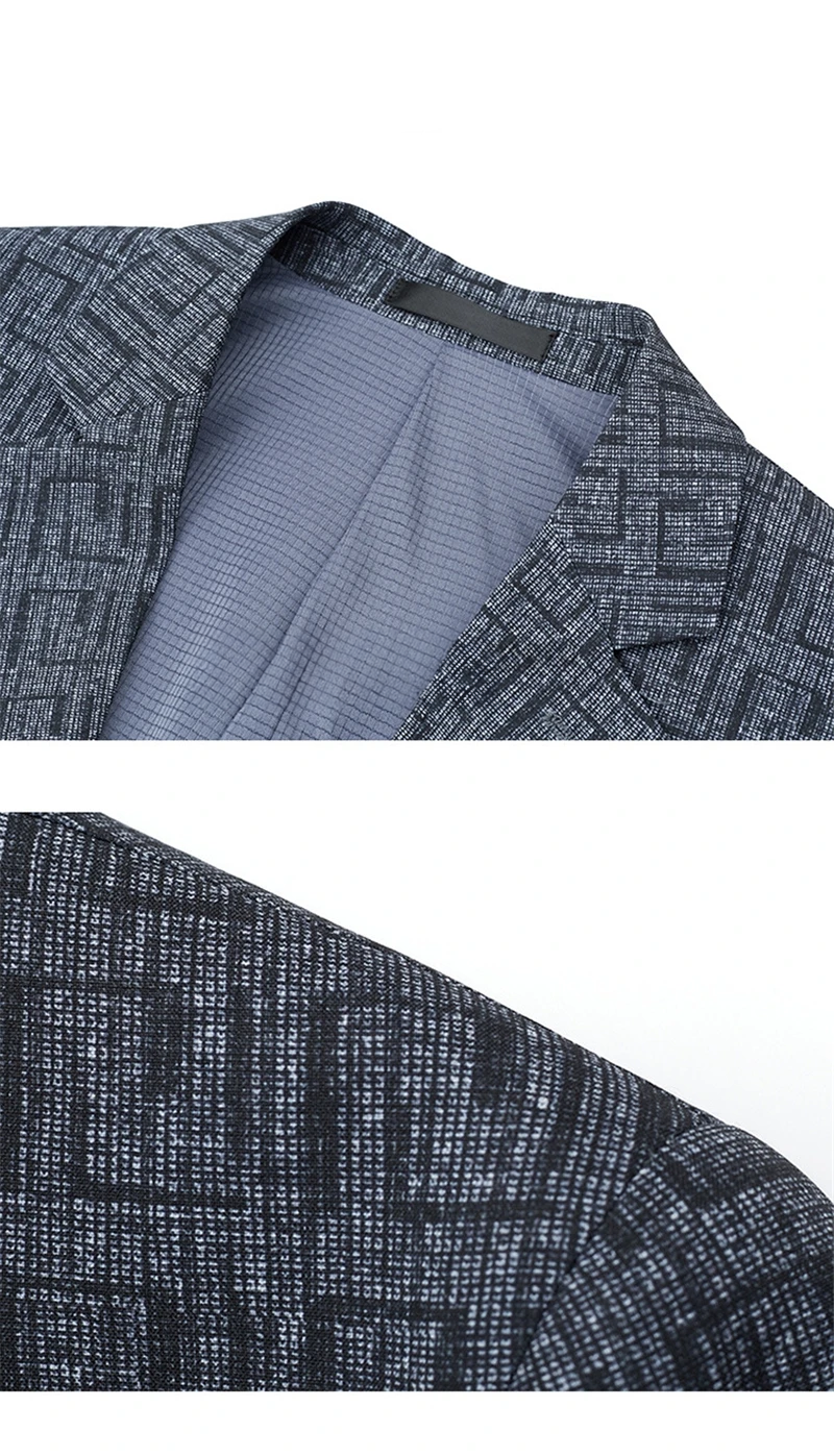 Herren Blazer Schmal Geometrisches Muster Modern