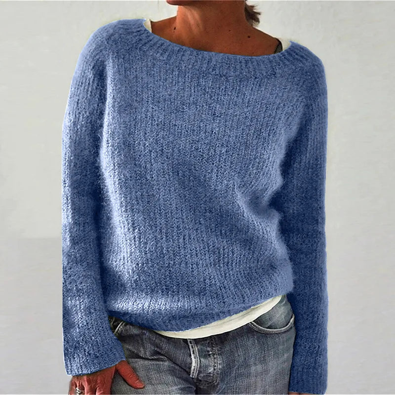 Strickpullover Damen Halsweite Loser Fit