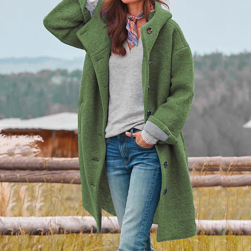 Damen Steppmantel Warm mit Kapuze Schwarz - Norvielle