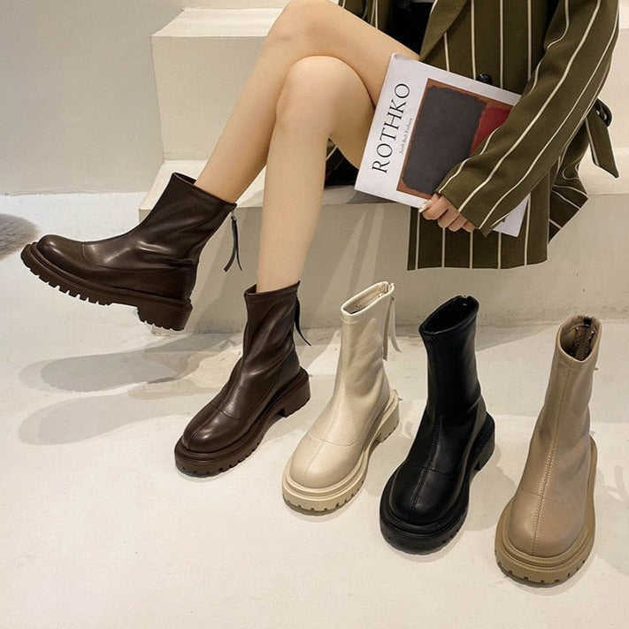Damen Stiefel Lässig Bequem Schwarz - Norvielle