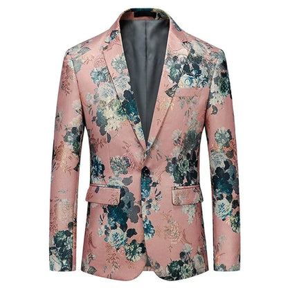 Herren Blazer Blumenmuster Elegant Schwarz - Norvielle