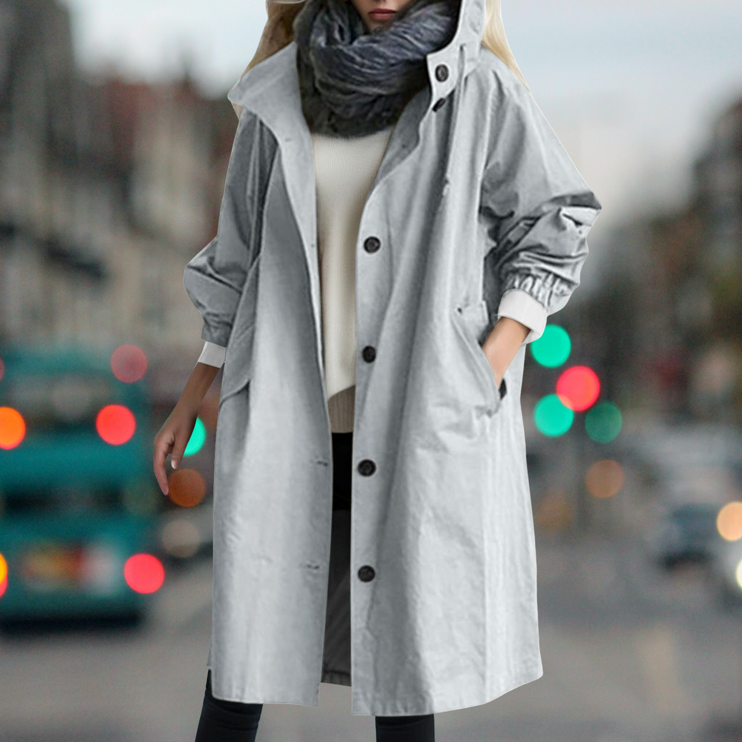 Damen Trenchcoat Wasserdicht Warm