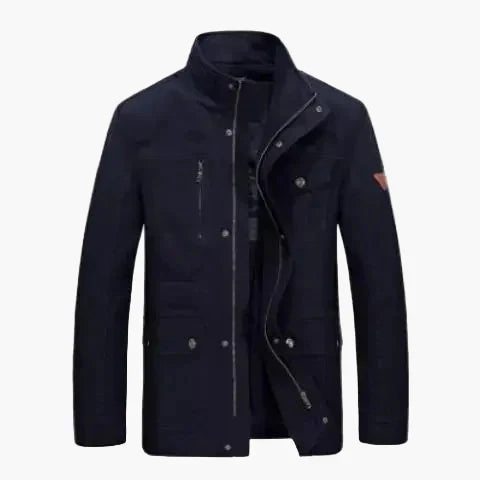 Herren Freizeitjacke Stehkragen Multitaschen Lässig Outdoor
