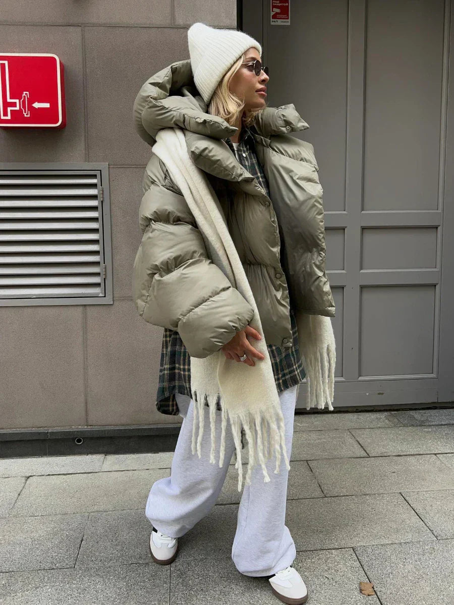 Damen Steppjacke Anthrazit Warm