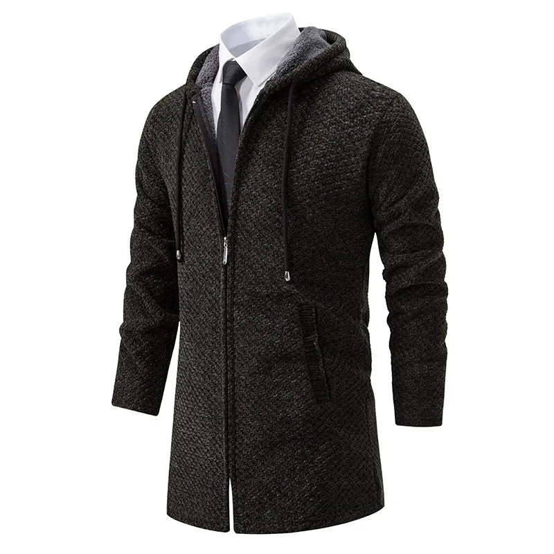 Herren Langmantel Warm Wasserabweisend Kapuze