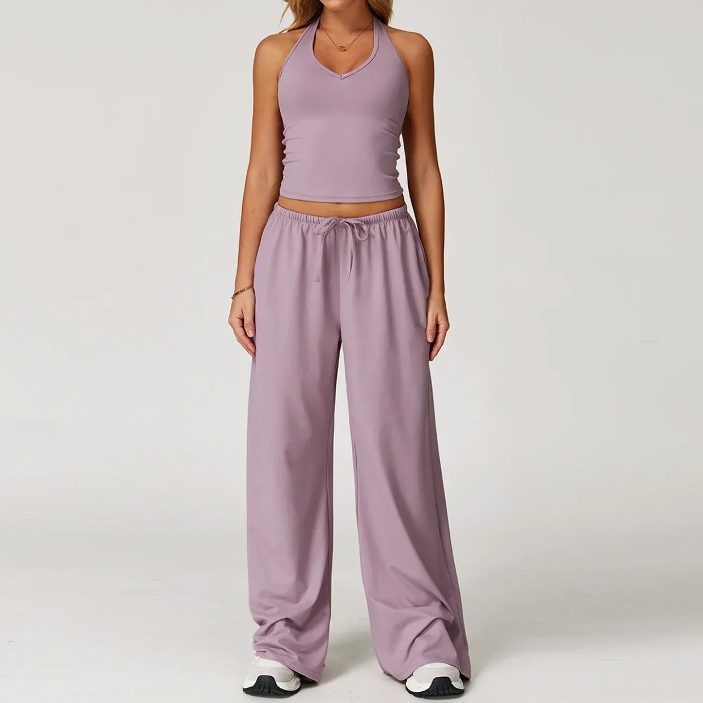Damen Lounge-Set Halter- Bequem Crop-Oberteil