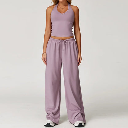 Damen Lounge-Set Halter- Bequem Crop-Oberteil