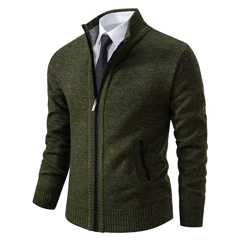 Damen Strickcardigan Reißverschluss Warm
