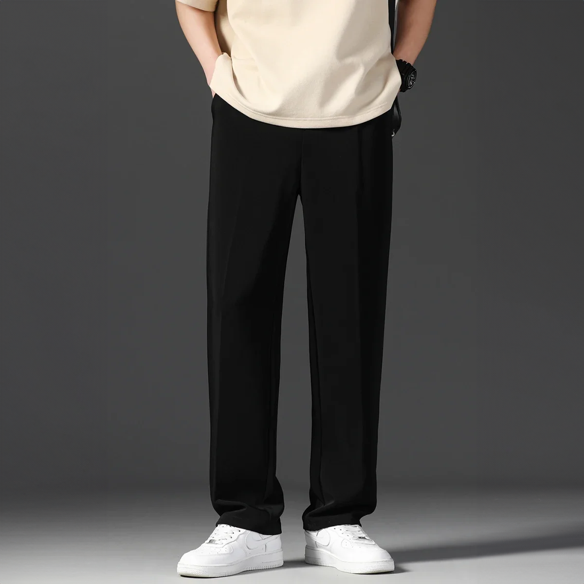 Herrenhosen Bequem Gerader Relaxed Fit