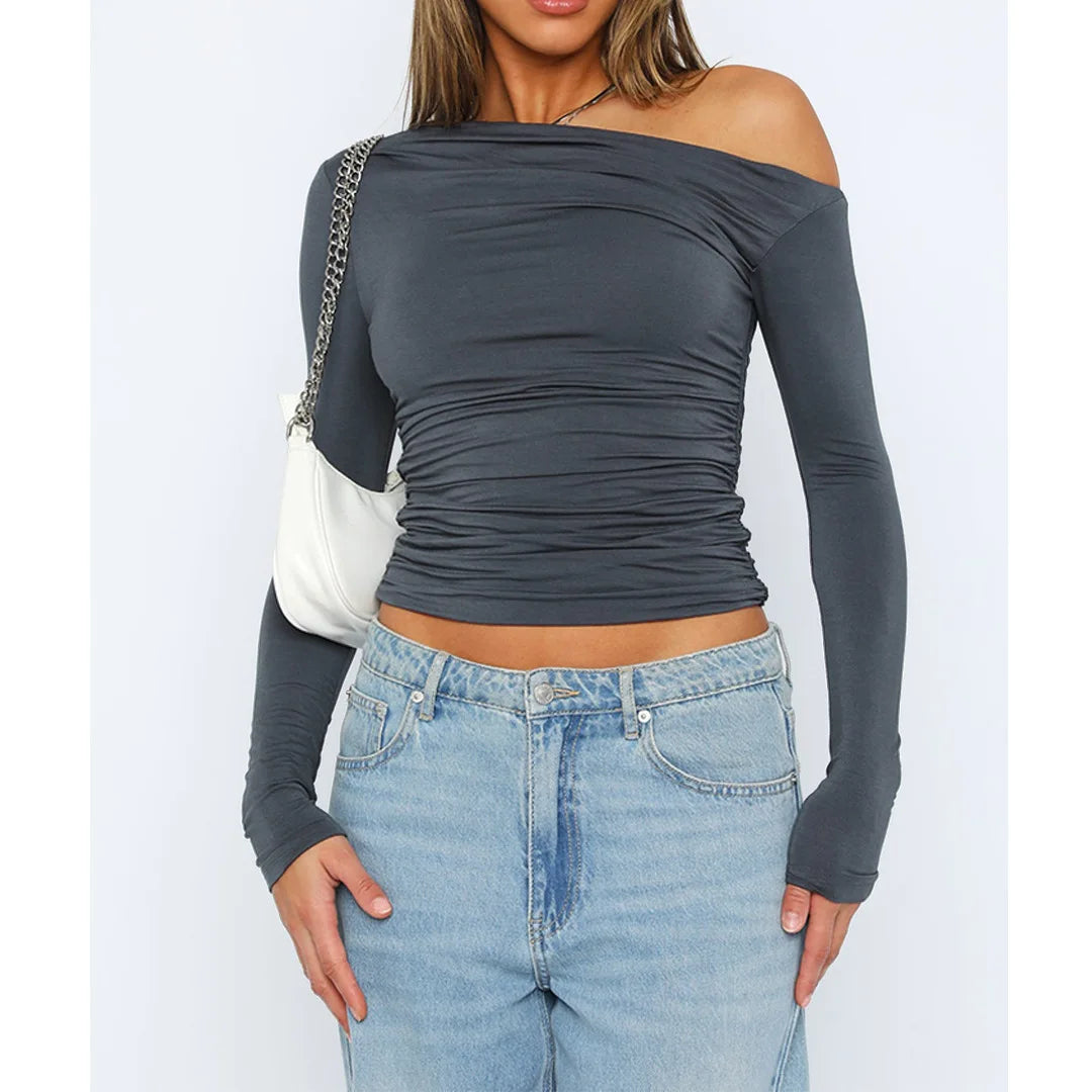 Damen Langarmtop Modern Twisted Design - Norvielle