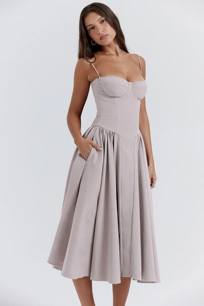 Damen Ärmelloses Sommerkleid aus Jute