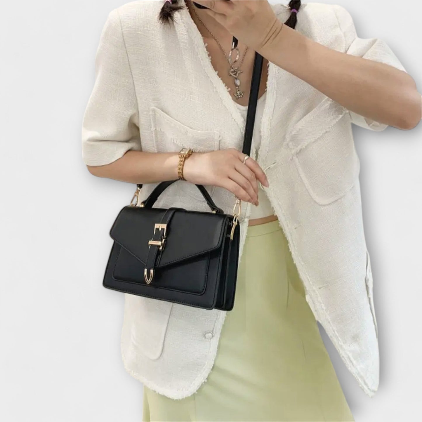 Damen Schultertasche Leder Elegantes Design