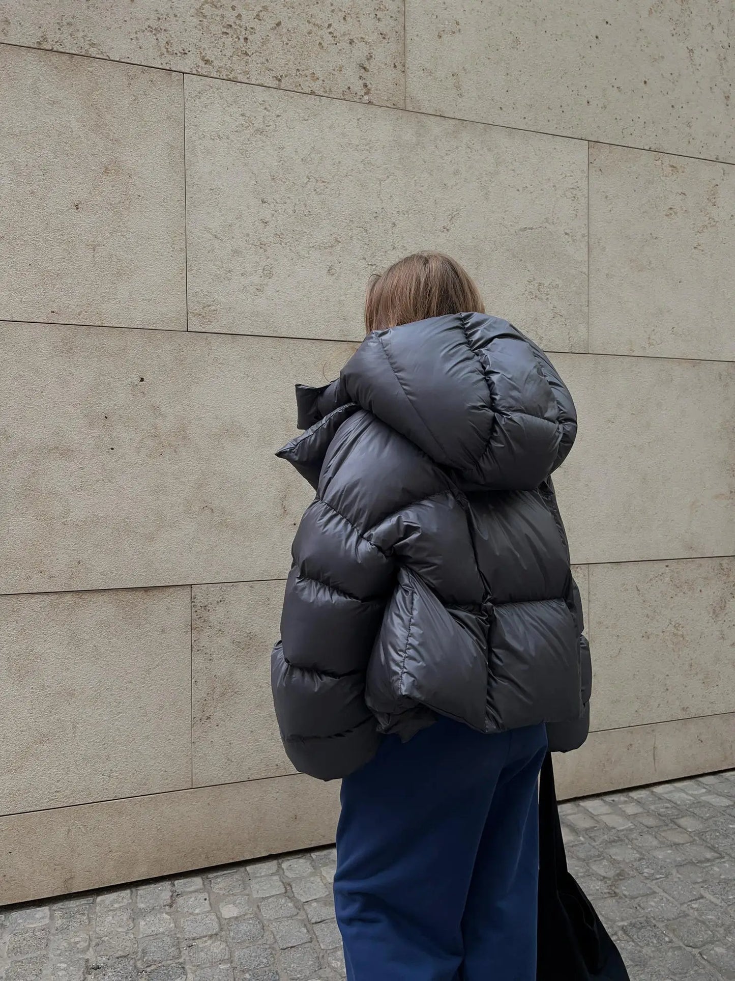 Damen Steppjacke Anthrazit Warm