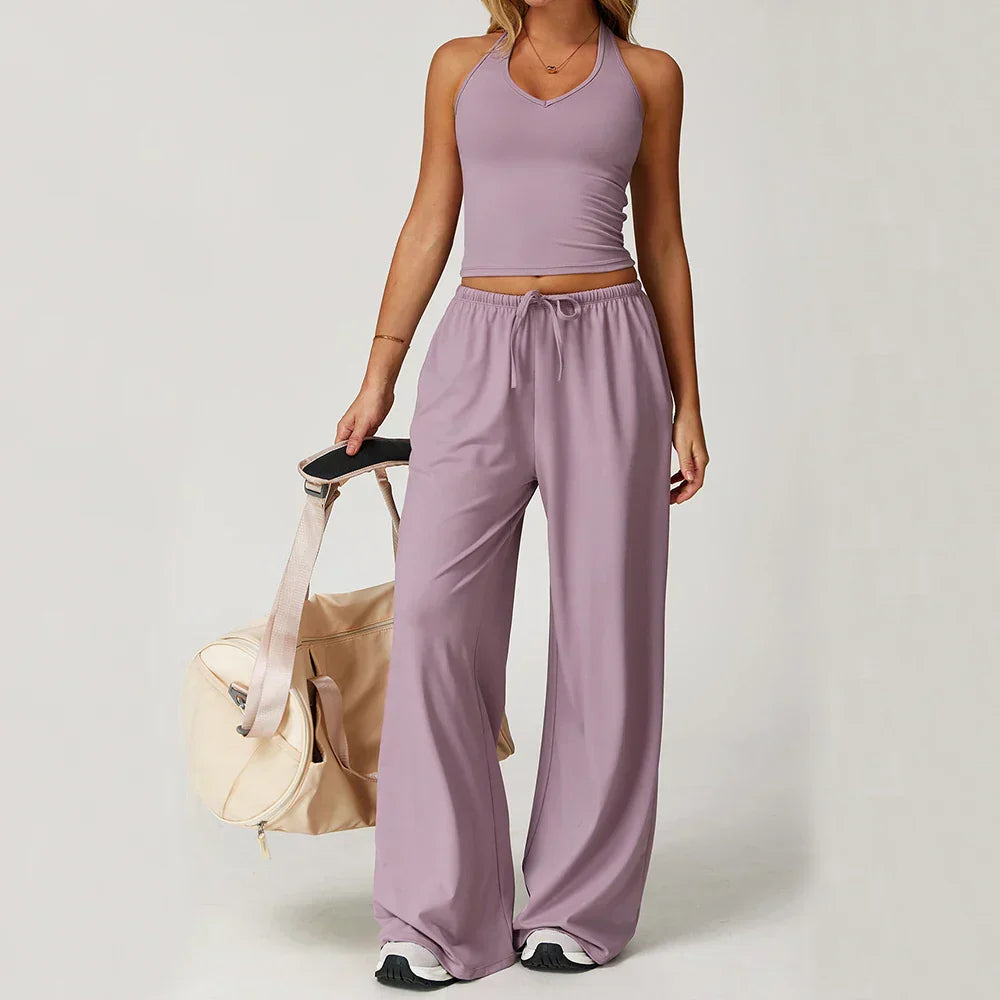 Damen Lounge-Set Halter- Bequem Crop-Oberteil