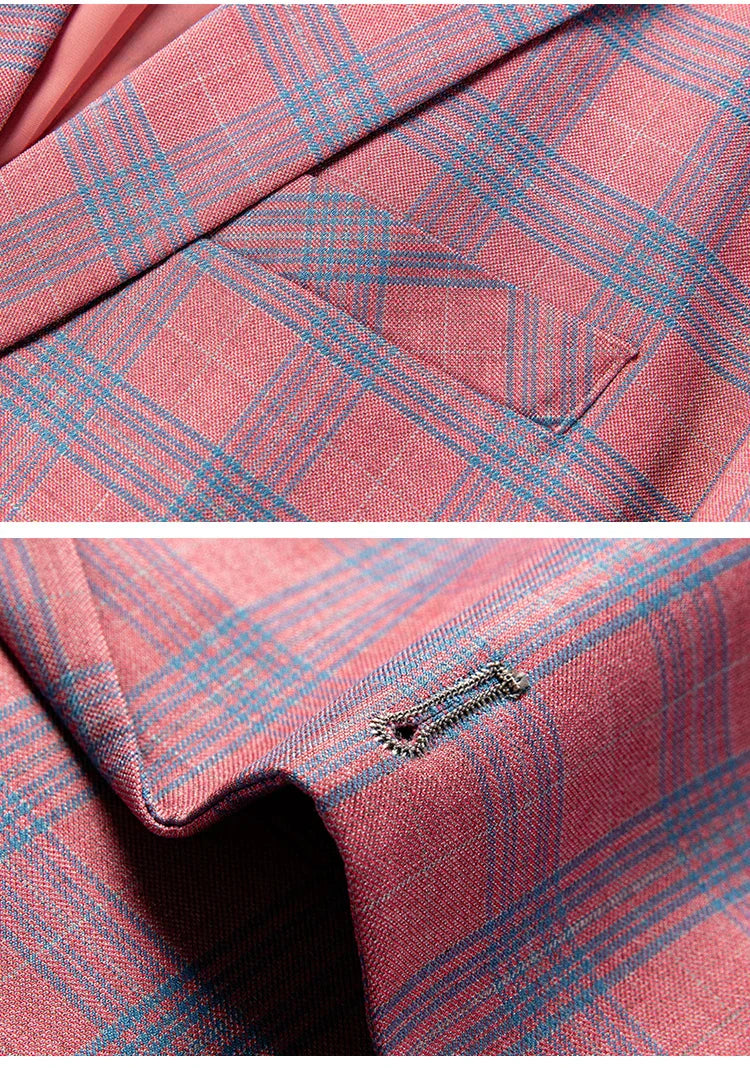 Damen Blazer Rosa Karo Elegantes Design