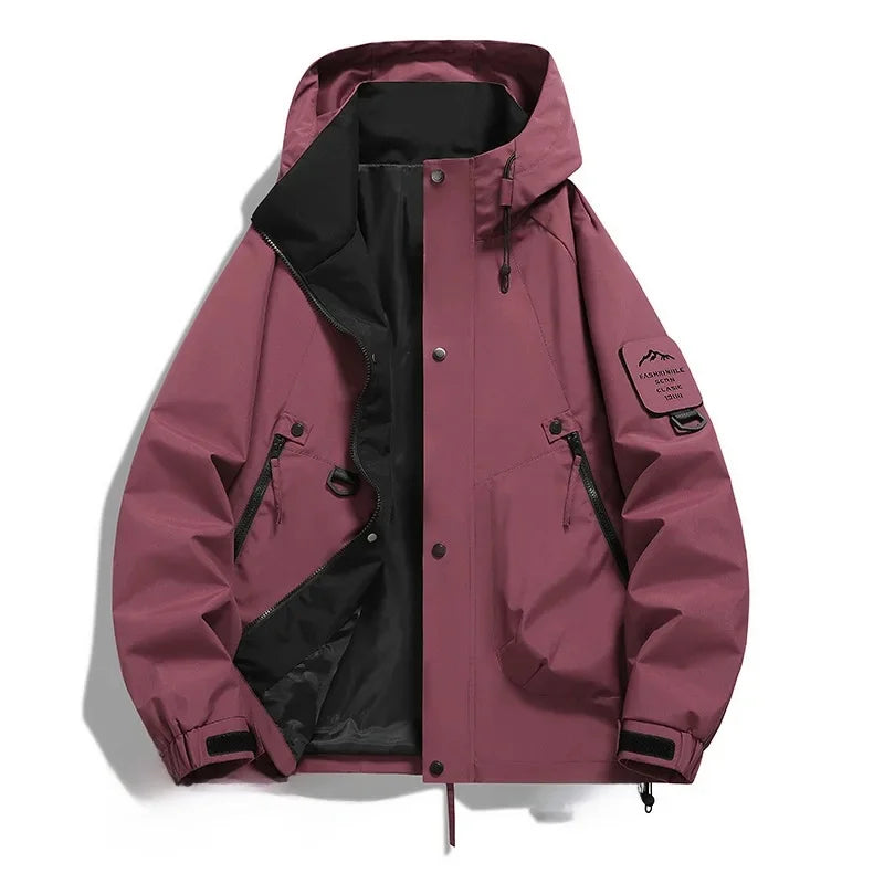 Herren Outdoor-Jacke Kapuze Reißverschluss