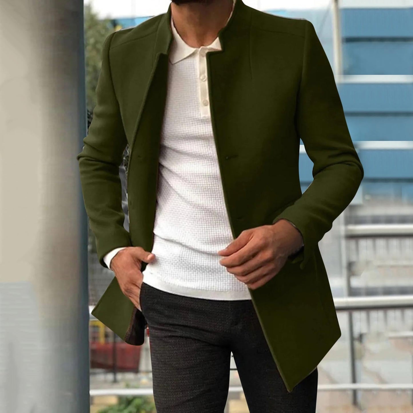 Herren Slimfit Mantel Modern