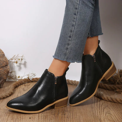 Damen Ankle Boots Lässig Frühling Reißverschluss