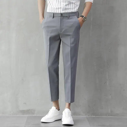 Herren Slim-Fit-Hose Elegant Zeitlos Schwarz - Norvielle
