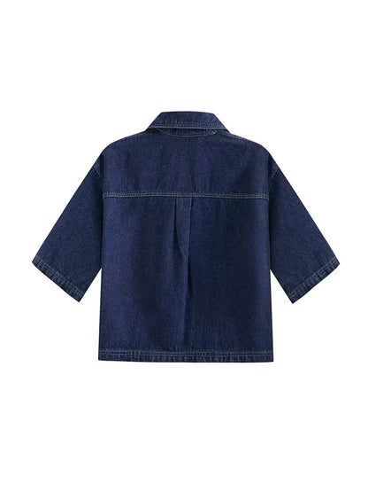 Damen Jeans Set Kurzarmjacke Mini-Rock