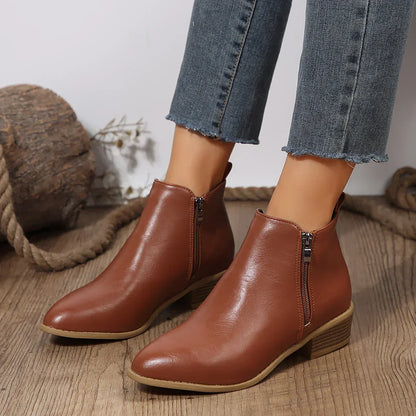 Damen Ankle Boots Lässig Frühling Reißverschluss