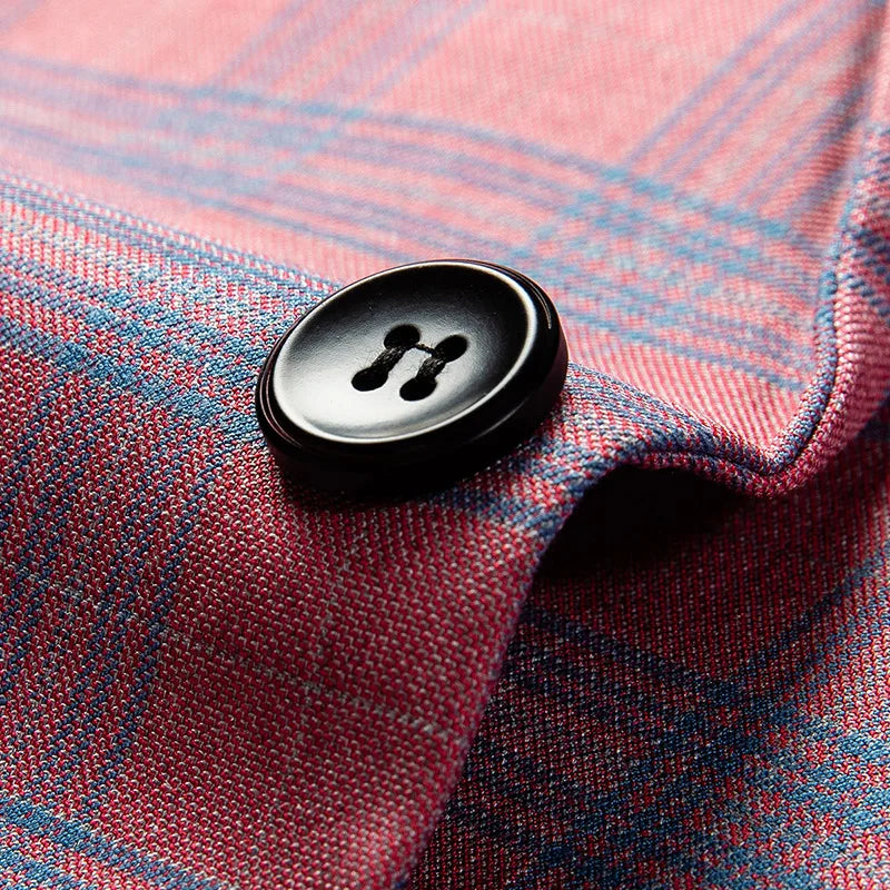 Damen Blazer Rosa Karo Elegantes Design