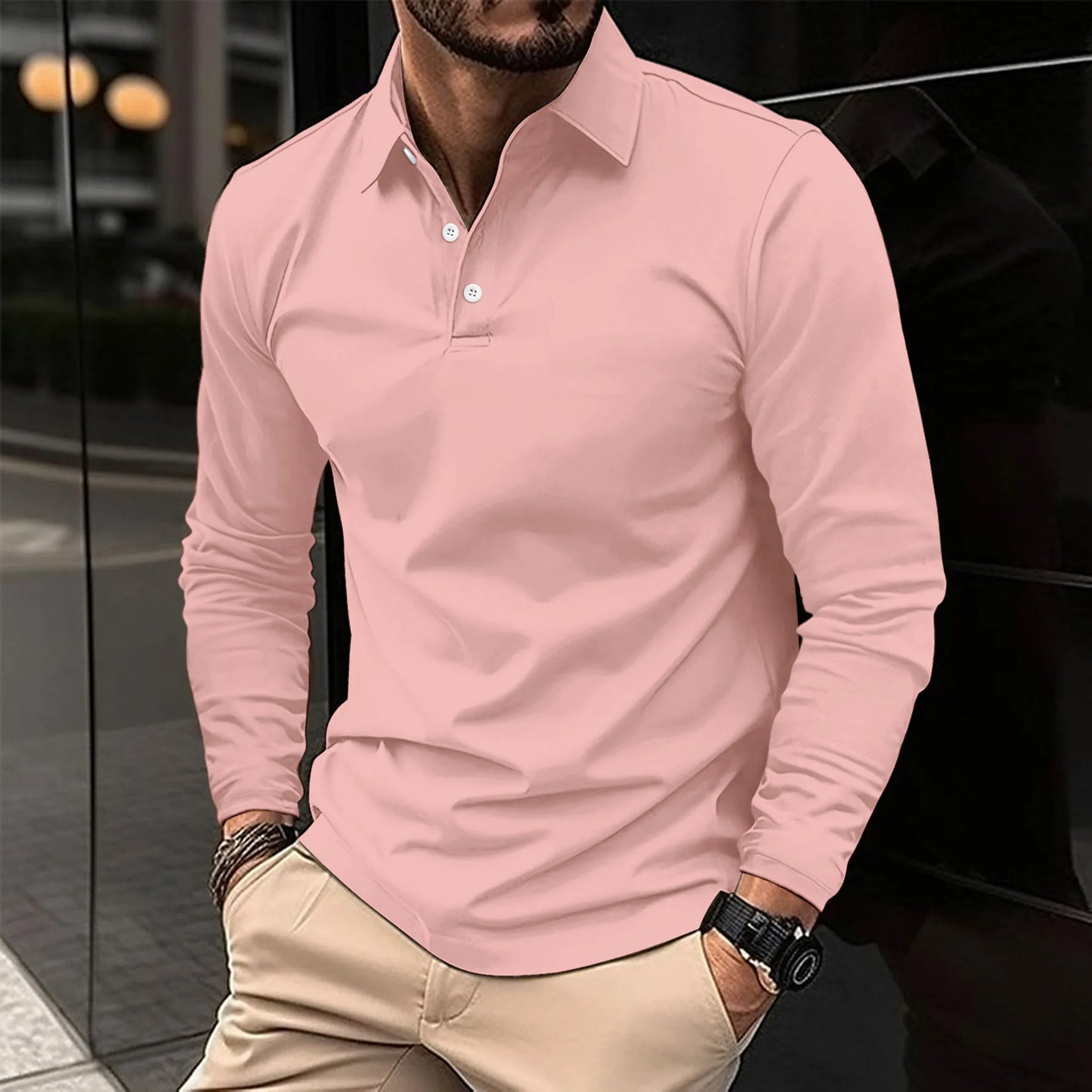 Herren Polo Klassisch Weiss Baumwolle