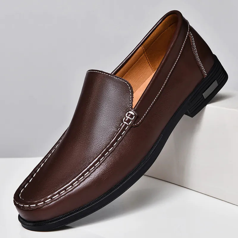 Herren Slip-On Schuhe Klassisch Leder