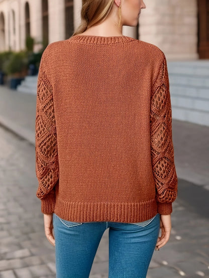 Damen Strickpullover V-Ausschnitt Modern