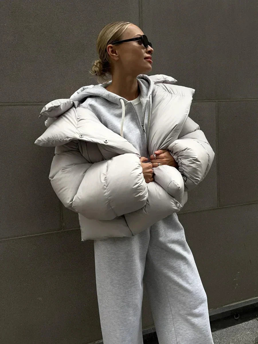 Damen Steppjacke Anthrazit Warm