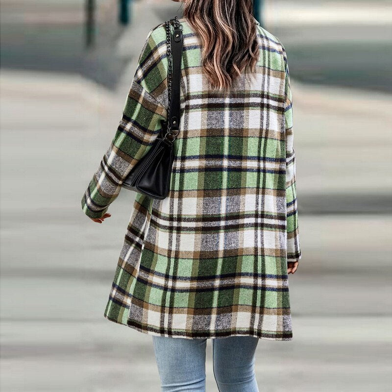 BethanysJacket karierte Übergangsjacke Damen grün Übergangsjacke Frühling Herbst