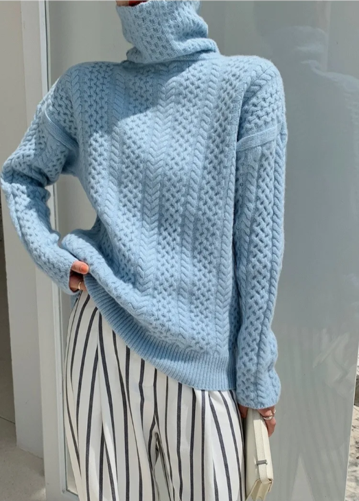 Weicher Damen Strickpullover Rollkragen Warm Chunky