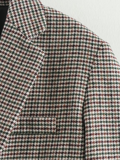 Damen Blazer Kariert Oversized Klassisch