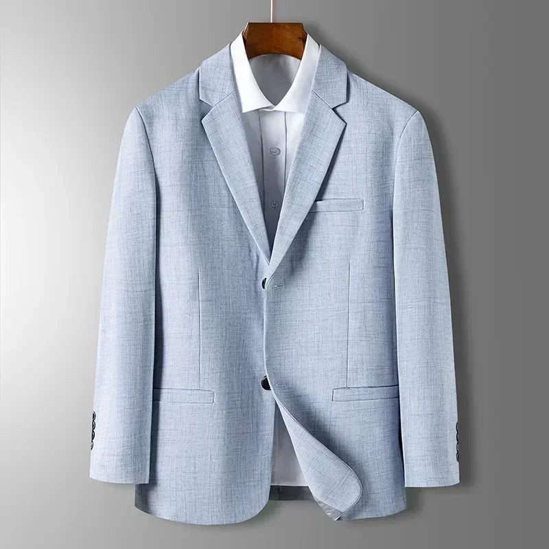 Herren Blazer Slim Fit Blau-Grau-