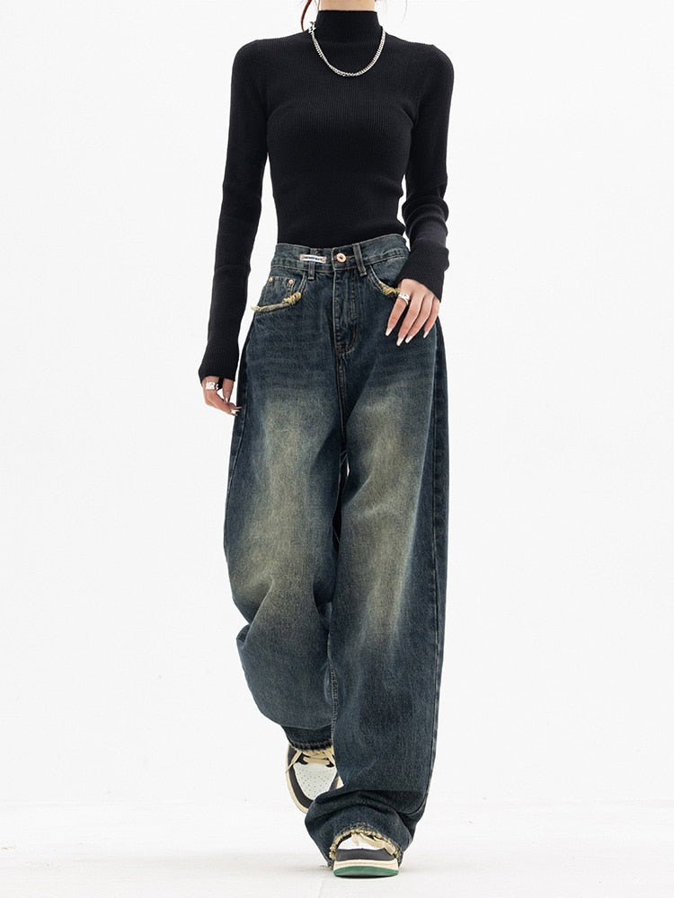 Damen Jeans Relaxed Fit aus Gewaschenem Denim - Norvielle