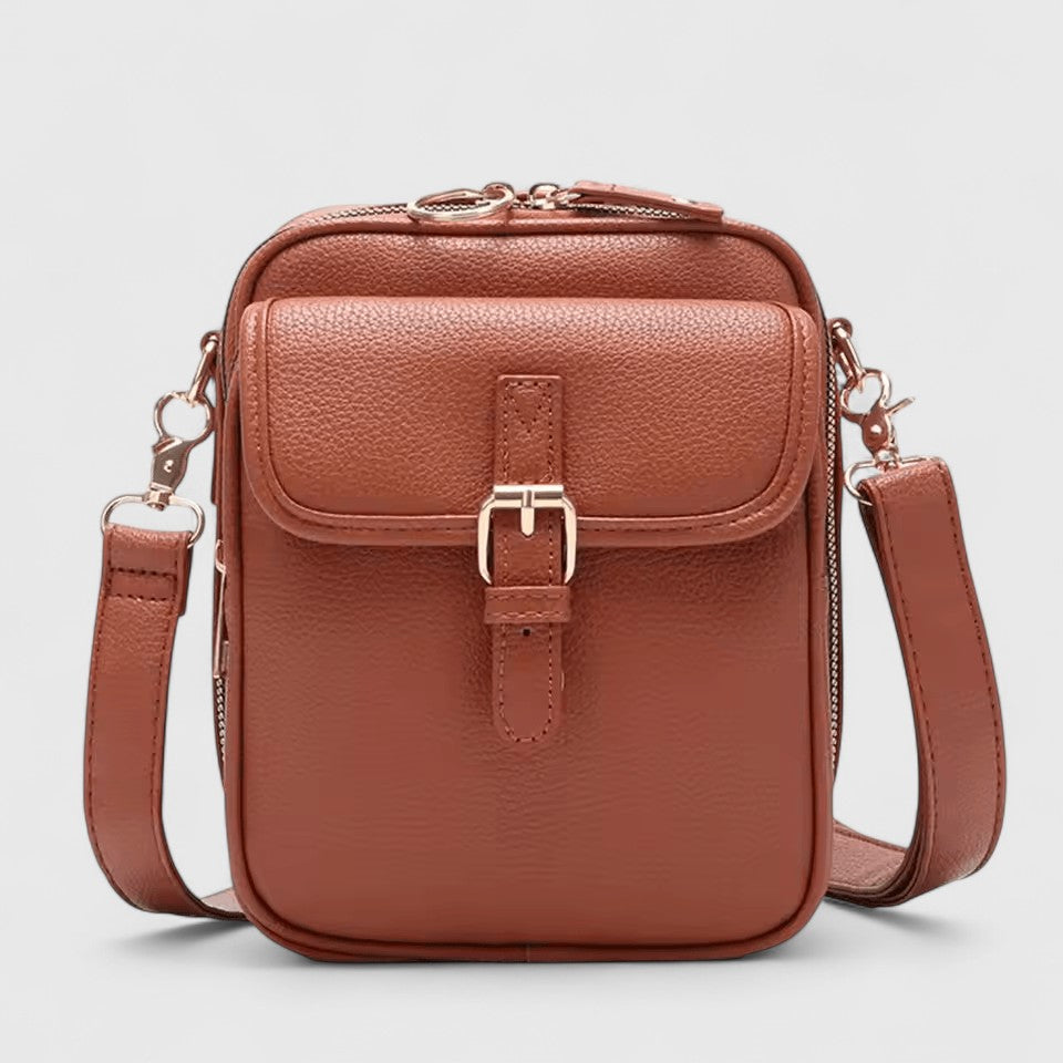 Damen Schultertasche Groß Alltag Leder Schwarz - Norvielle