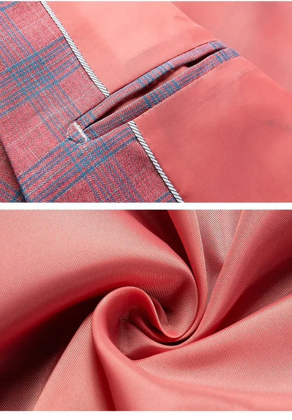 Damen Blazer Rosa Karo Elegantes Design