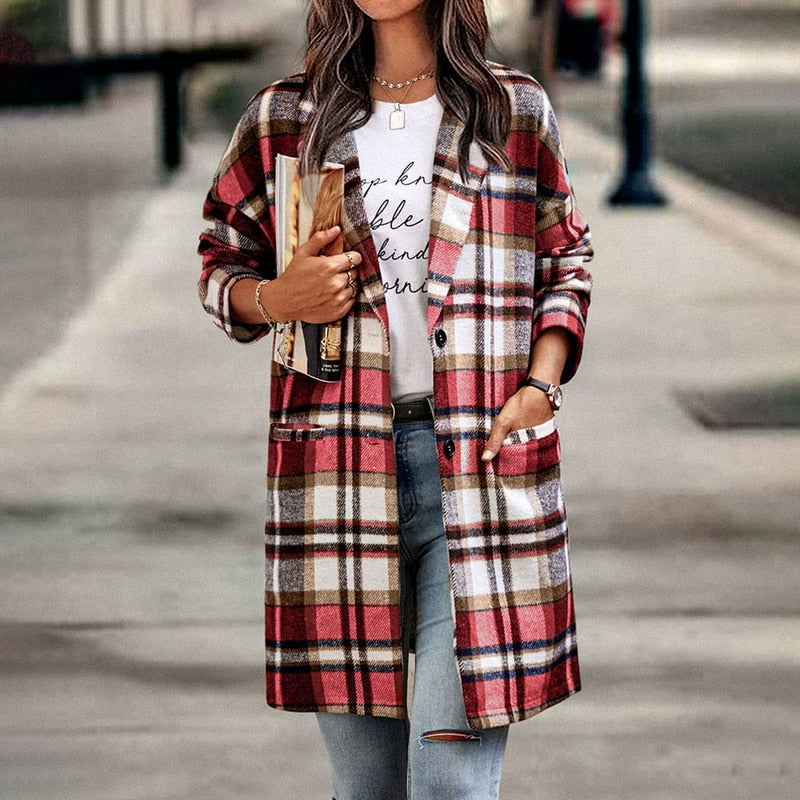 Damen Karo-Jacke Übergangsmodell Regular Fit - Norvielle