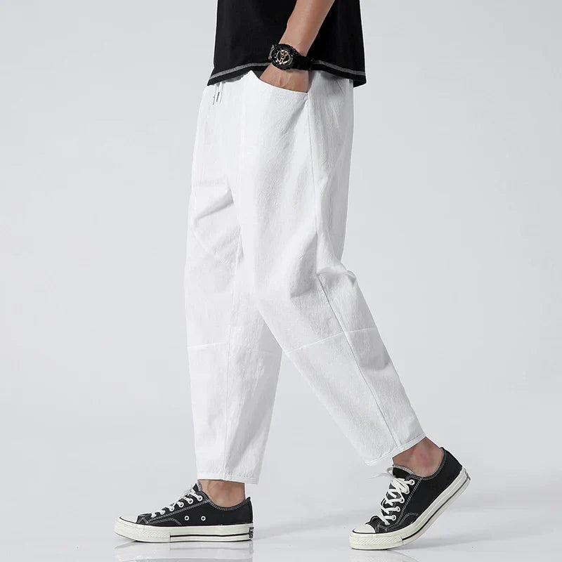 Herrenhose Bequem Straight Fit Baumwolle Dunkelblau