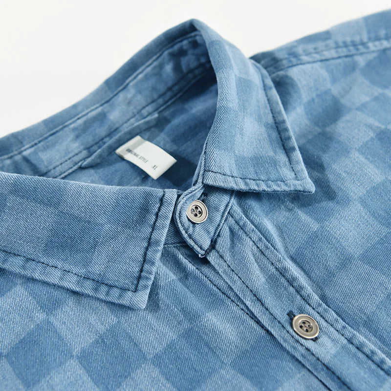 Herren Slim Fit Hemd Knöpfe Modern